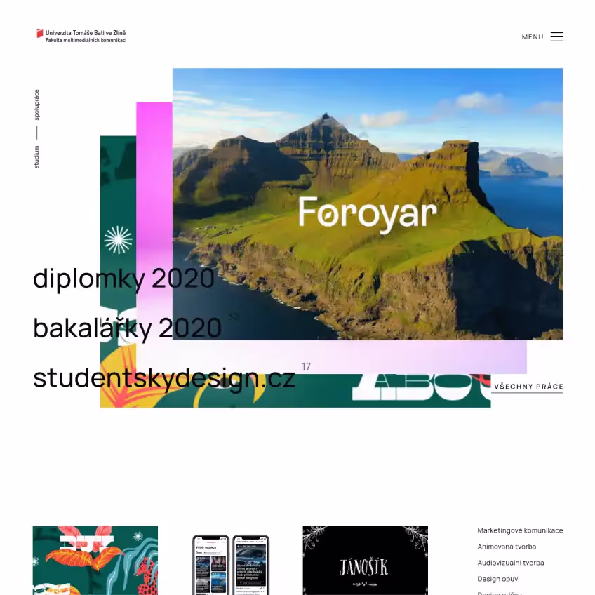 Student portfolio hero section design