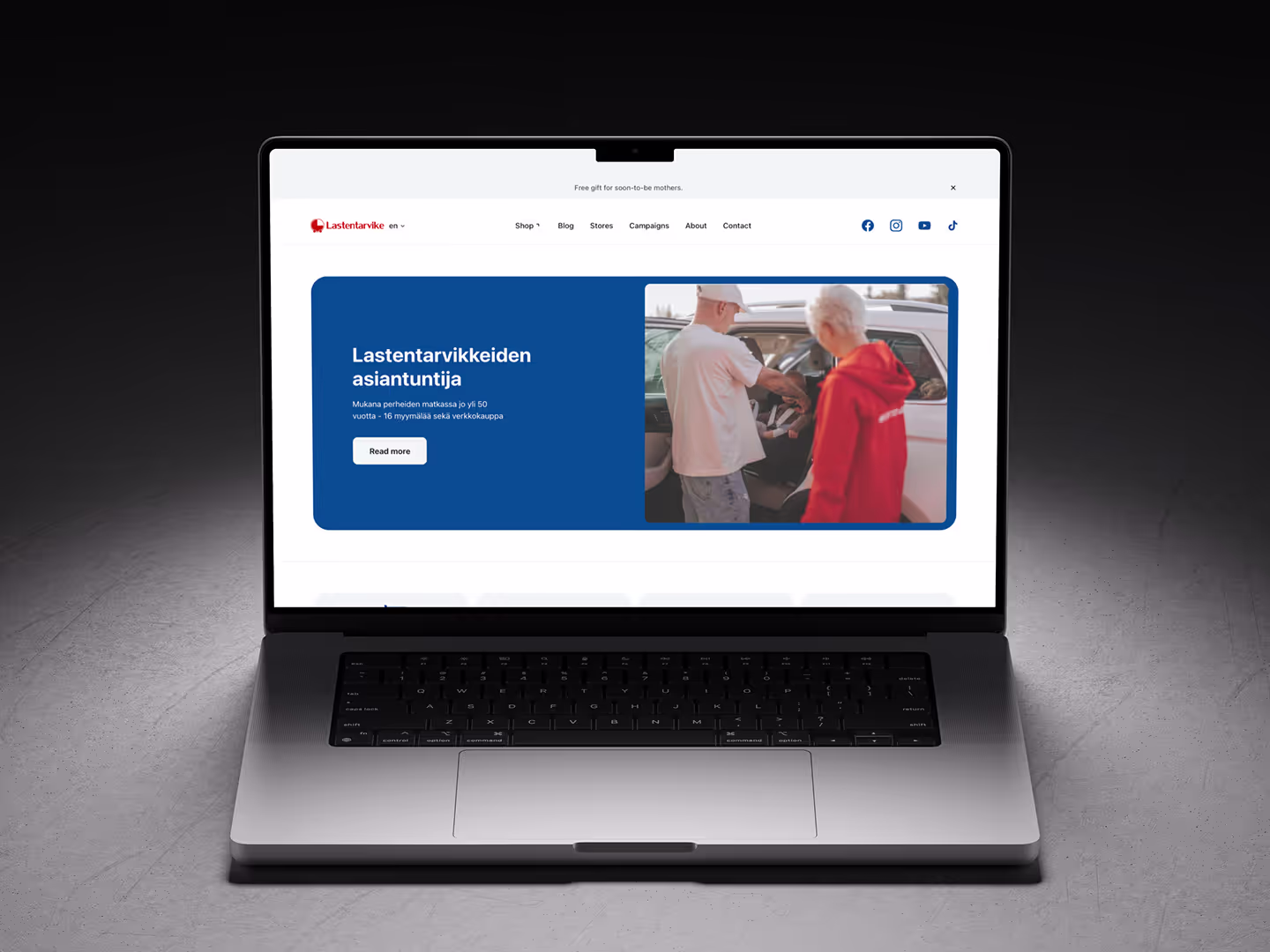 Light blue hero section web design