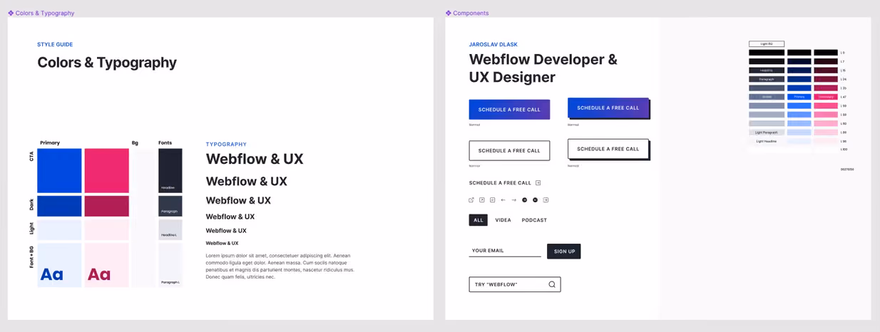 Colors, Typography & Component Library