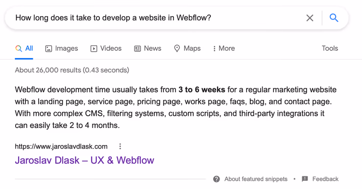 Rich search result (FAQ)