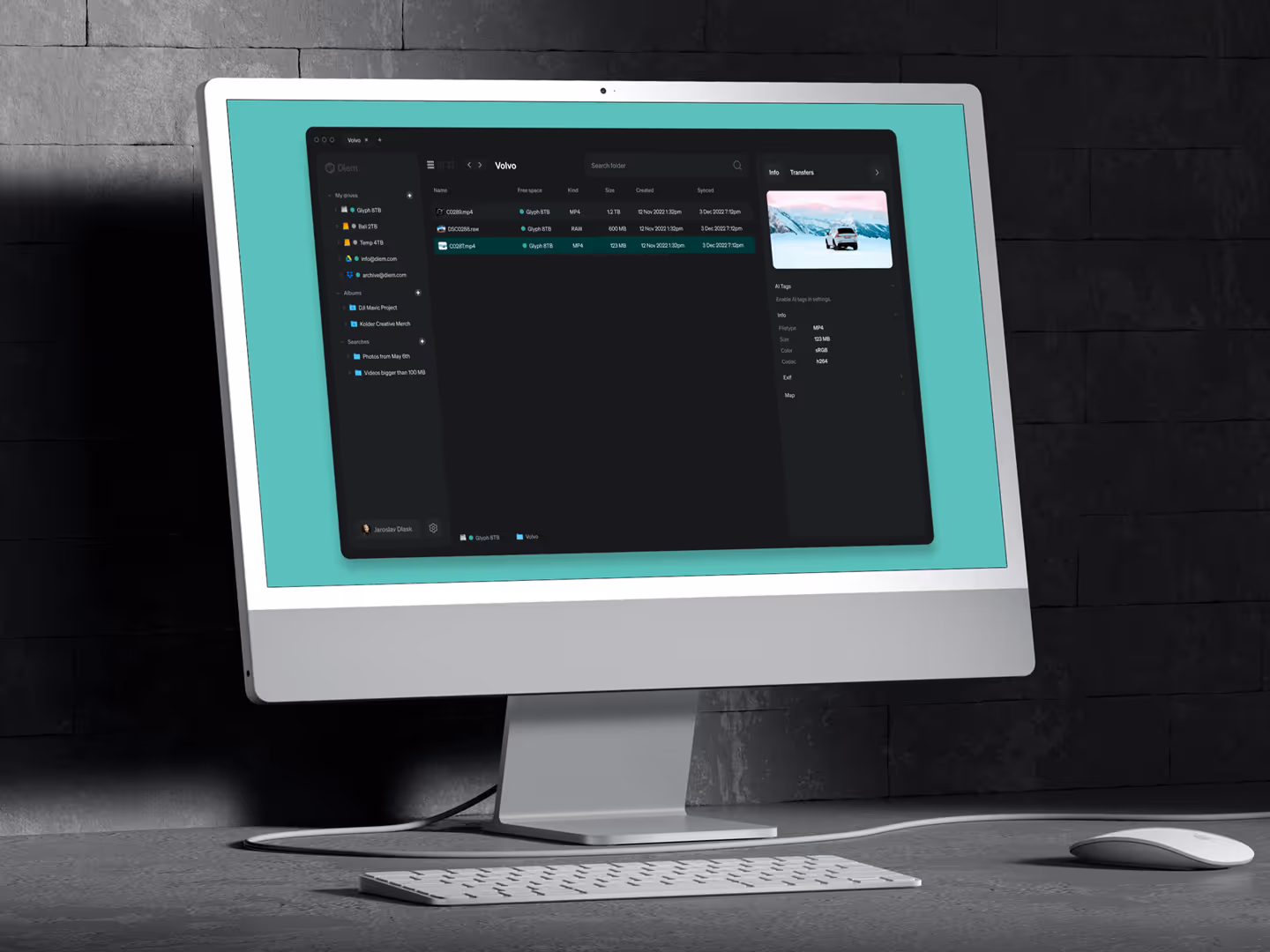 App UI design of Diem app - data management software for filmmakers by Sam Kolder.